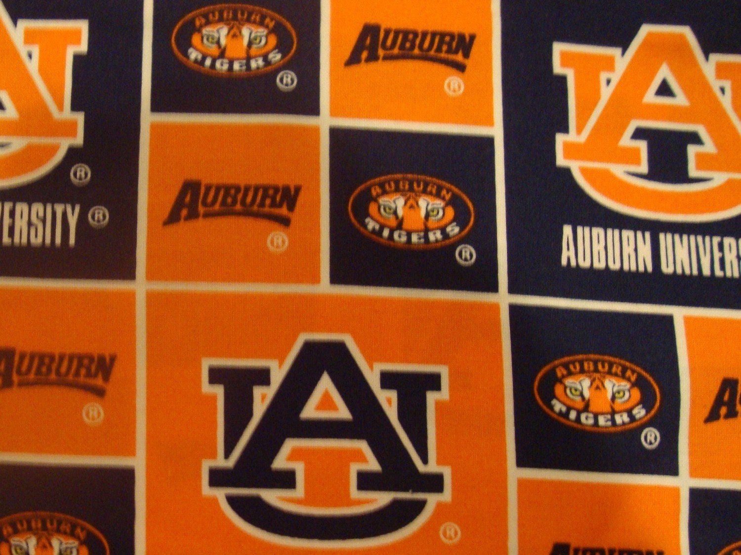 Auburn University Tigers Cotton Fabric 3 by PinkrosesSupplyShop