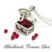 Sterling silver Pirate necklace Blackbeards lost Treasure Chest necklace 3D opens