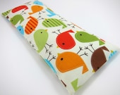 Eye Pillow with Removable Cover (100% Organic Flaxseed and Lavender Filler) - Colorful Birds