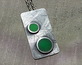 Sterling silver pendant, Greenery jewelry, Greenery necklace, Geometric silver pendant, Resin silver necklace, Resin silver pendant