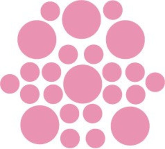 Items similar to Set of 30 PINK CIRCLES Vinyl Wall Graphic Decals