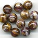 Vintage Purple Beads 12mm Satin Swirl Glass & Aventurine