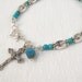 Miraculous Medal Rosary Bracelet Turquoise Howlite Chaplet Prayer Beads