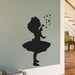 Little Girl Blowing Bubbles - Silhouette - Wall Decal - Your Choice of Color -