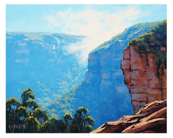 ORIGINAL PAINTINGS Blue Mountains Australia Traditional Oil by G.Gercken Award winning Artist