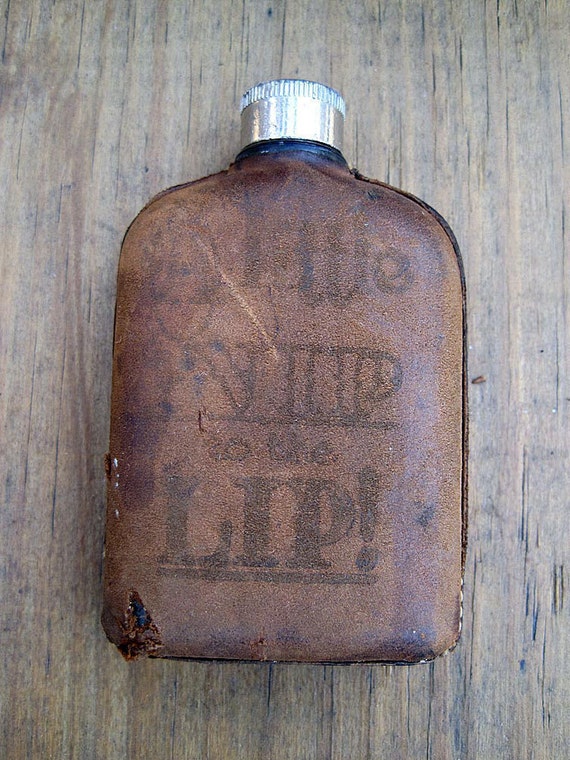 Vintage Flask Leather Covered Ladies and Gents