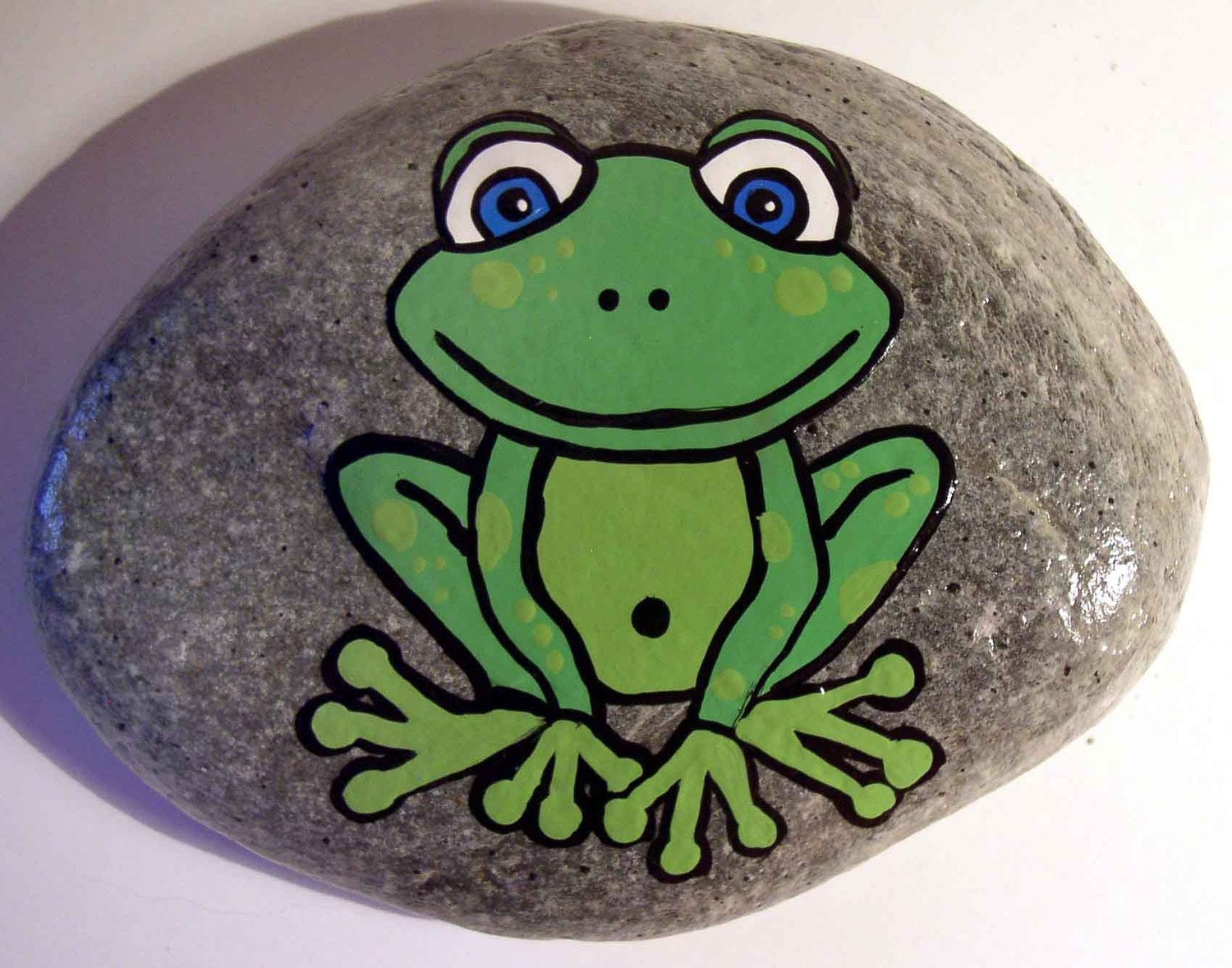 Hand Painted Frog Rock by funkyglass on Etsy