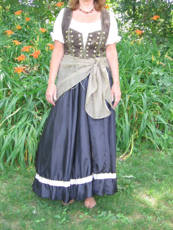 Custom made 4pc Renaissance tavern wench gypsy corset skirt