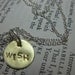 Wish - Hand stamped brass disc necklace