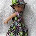 Bright Flowers Dress and Hat for Hearts for Hearts Girls, Corolle Les Cheries or Groovy Girl dolls