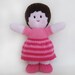 KNITTED DOLL - "Peony" - Baby Buddy with pink skin tone