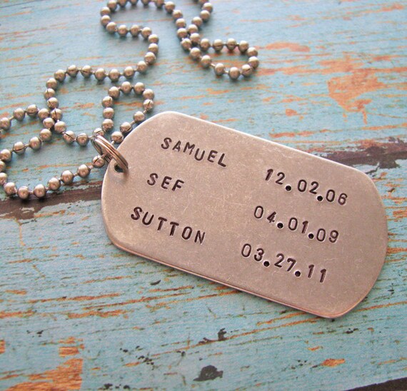 Items similar to daddy dog tag necklace personalize with your message
