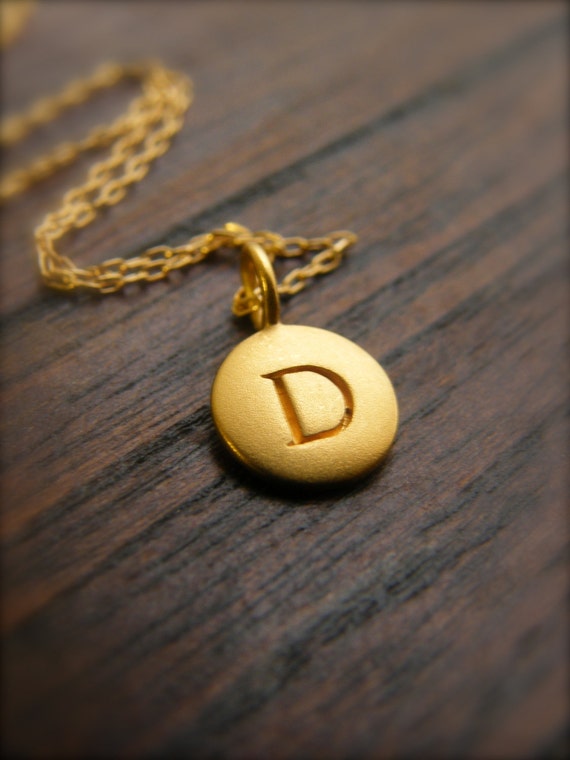 Personalized Initial Pendant Disc 14k gold fill Necklace
