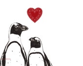 Penguin Love  - Art Print