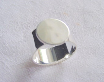 4 Ring Blanks 13mm Sterling Silver Plated Adjustable Flat Top No. ND148 Made In The USA