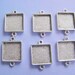 5 Pieces Antique Silver Plated Square Mini Link Double Loop Jewelry Tray (No. ND 152)