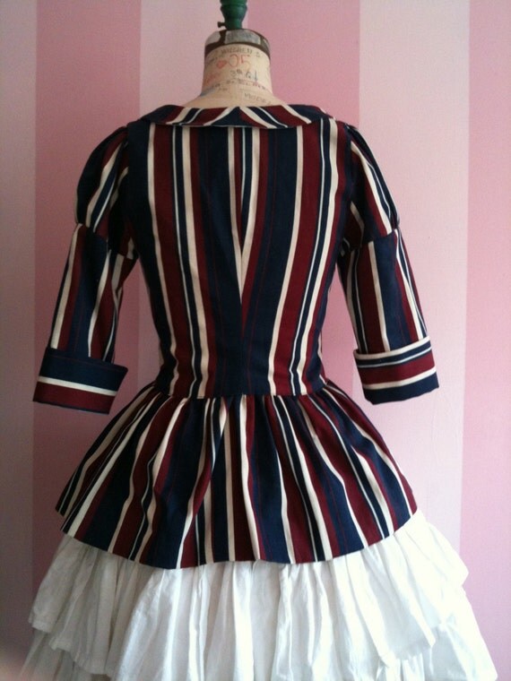 Striped Redingote Jacket for casual rococo style
