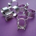Silver Plated Adjustable Ring with 10mm Brushed Silver Band and 18x13mm Octagon Setting (1 piece)