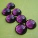 Vintage 12mm Amethyst Purple Gold Foiled Flat Back Round Smooth Top Glass Cabs (3 pieces)