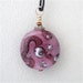 Lampwork Rose Glass Pendant With Latticcino and Silver.
