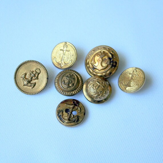 Vintage Brass Anchor Buttons