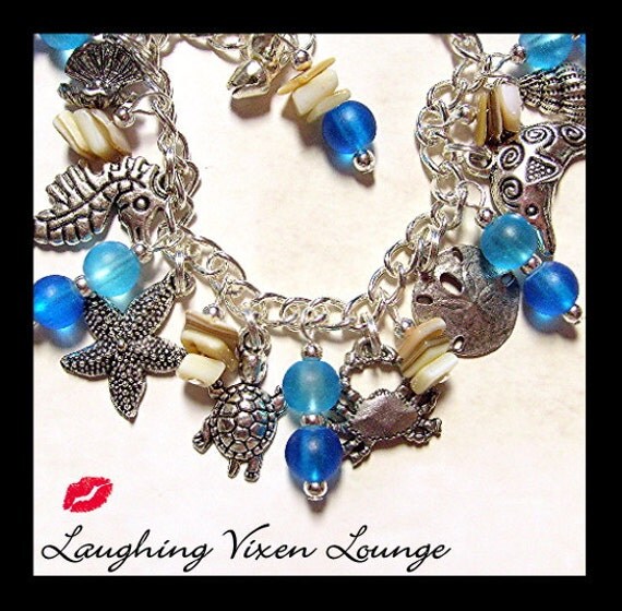 Items similar to Ocean Jewelry Ocean Blue Charm Bracelet Ocean