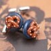Cufflinks - Oktoberfest German Salted Pretzel on Midnight Blue Cameos Handmade by Roscata