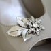 Wedding Shoe Clips, vintage flowers, Swarovski Rhinestone, Silver leaves, Wedding accessories , CHARLOTTE