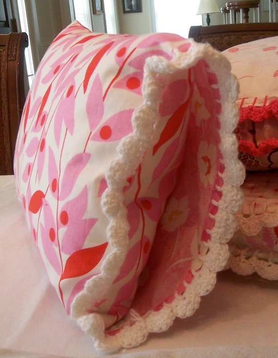 Items similar to Handmade Shabby Chic Pillow Case with Pillow