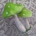 Paper Mushrooms Large Pair On Wooden Dowel