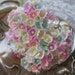 2 Bouquets Forget Me Nots Millinery Flowers Flocked Paper in Pastel Mix