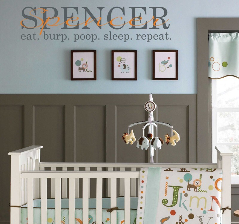 Child baby name wall decal humorous