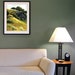 California landscape Giclee art print, oak trees, 12 x 9, titled Golden California Evening, contemporary abstract
