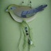 Little Green Finch Wooden Bird Hanger