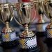 Race Car Party Trophy Favor Stickers Cars Birthday Party set of 32 by Belleza e Luce