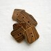 Lot of 6 Square Exotic Bocote Handcrafted Wooden Buttons....1 inch....2 holes....44