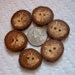 Wood or Wooden Buttons Lot of 6 Small Spalted Oak Tree Branch Buttons....1inch....2 holes...147