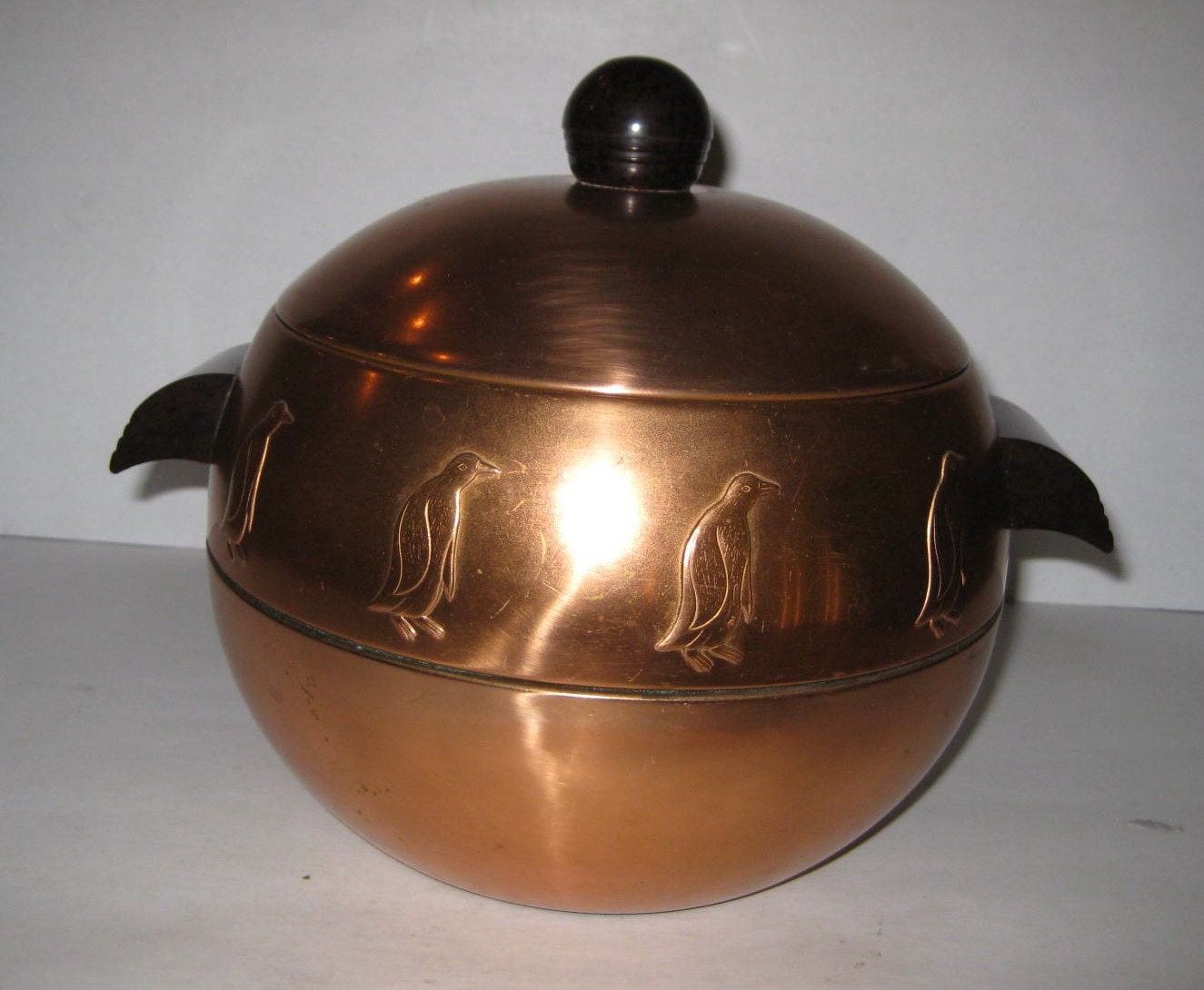 Vintage Copper Penguin Hot and Cold Server Ice Bucket West