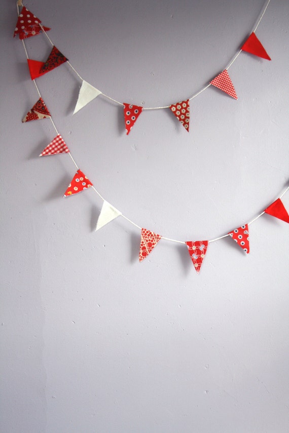 Vintage Mini Fabric Flag Bunting. Banner. Cloth. by OliveSomeday