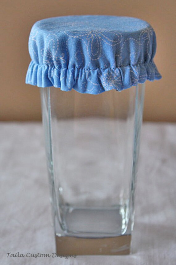 Wine Glass Covers Reusable Cup Drink Cozy Blue White Butterfly