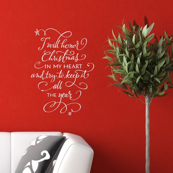 Vinyl wall decal i will honor christmas callilgraphy hand Vinyl wall decal i will honor christmas callilgraphy hand