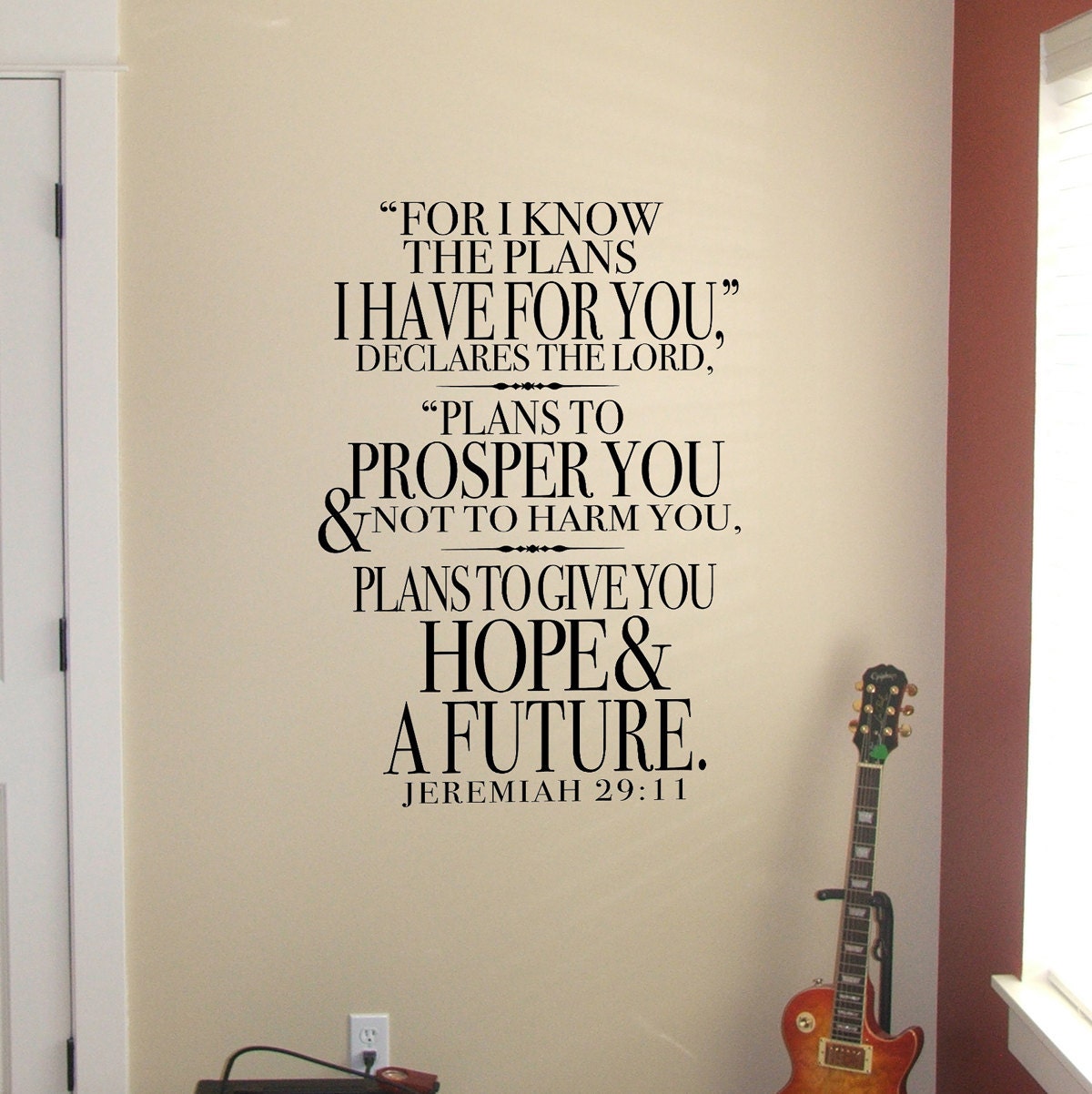 Jeremiah 29 For I Know The Plans Vinyl Wall Decal