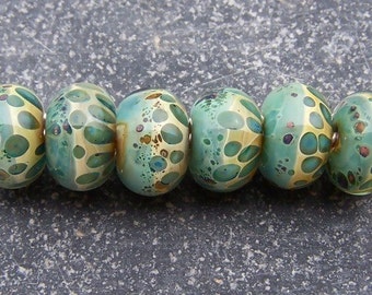 MruMru boro handmade lampwork glass beads Set of 6.Sra