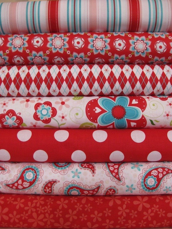 Riley Blake Fabric Sugar and Spice Red in Half Yards 7