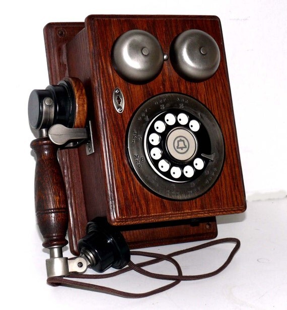 Western Electric Rotary Dial Oak Wall Phone