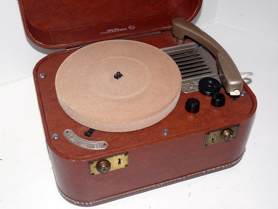 Portable Record Player Travel Case Warranty 1950s