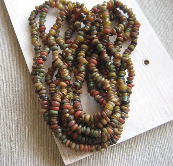 glass beads rondelle Mix Raw rustic beads lampwork Glass