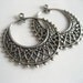 pendant metal filigree gogo hoop - 26/28 mm - 4 pcs- antiqued silver brass - musa671