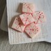 Buttons Component Bone carved pink flower - 15 mm - 6 pcs - 1bbu7