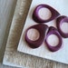 Tagua Pendants - purple rasberry freeform donut ring tagua - dyed - 8pcs - 2ta4